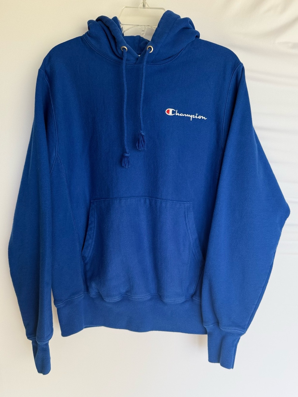 Champion Men's S Royal Blue Reverse Weave Hoodie with Embroidered Logo